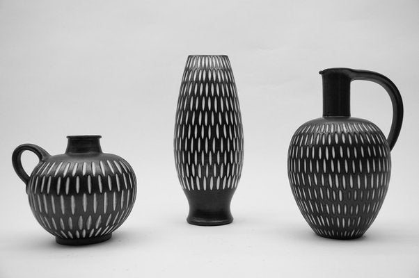 Studio Ceramic Vases by Wilhelm & Elly Kuch, Germany, 1960s, Set of 3-KQB-1705084