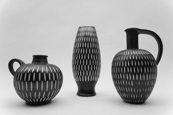 Studio Ceramic Vases by Wilhelm & Elly Kuch, Germany, 1960s, Set of 3-KQB-1705084