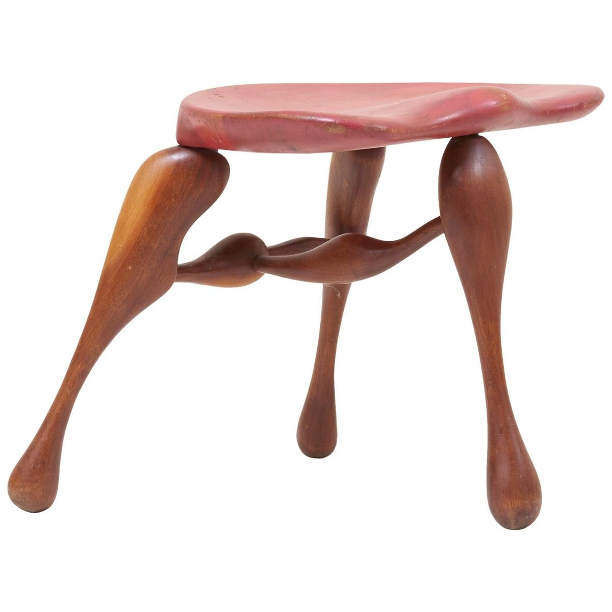 Studio Craft Wooden Stool by Ron Curtis, USA, 1980s