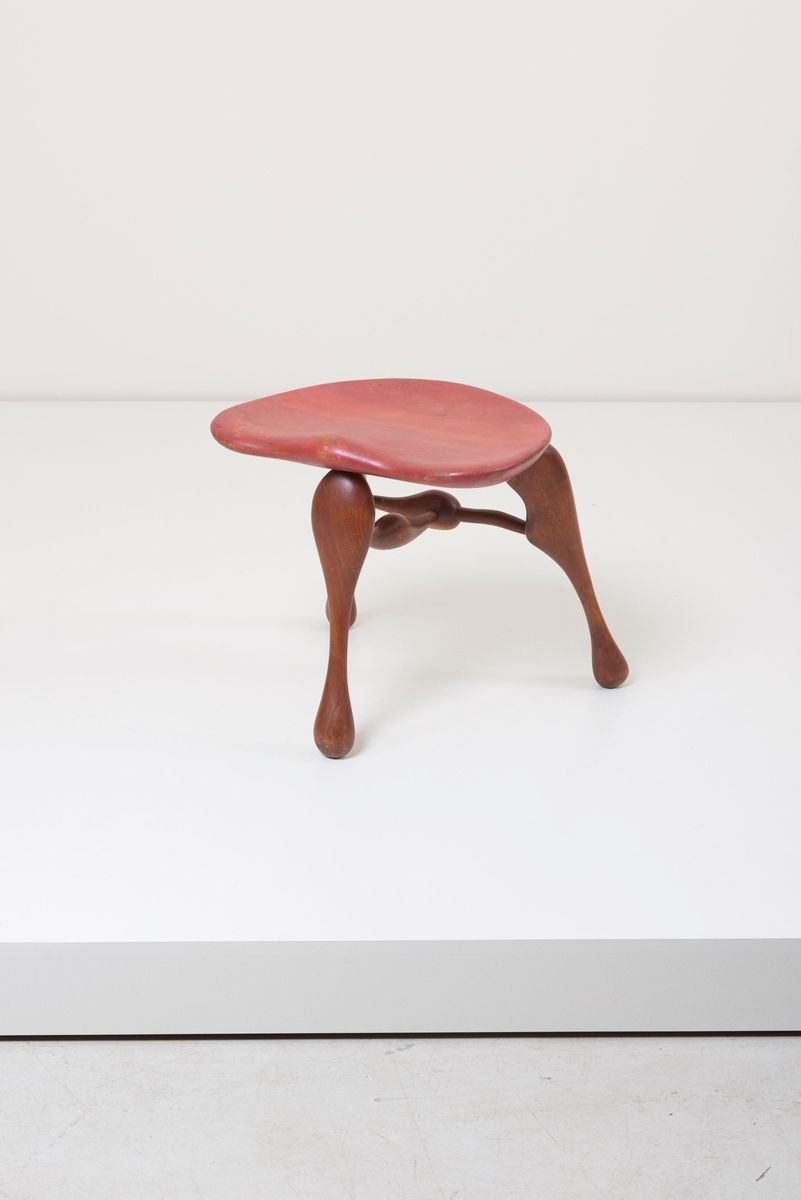 Studio Craft Wooden Stool by Ron Curtis, USA, 1980s