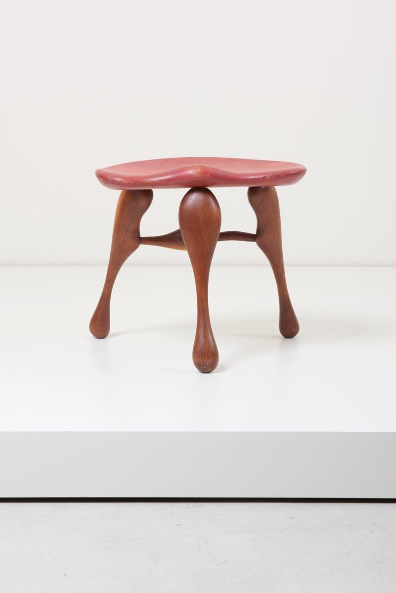 Studio Craft Wooden Stool by Ron Curtis, USA, 1980s