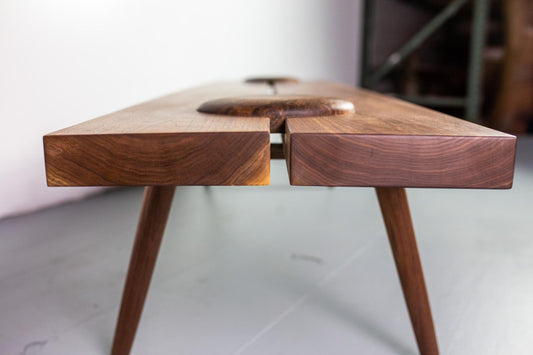 Studio Dome Bench or Coffee Table in Figured Walnut by Michael Rozell, USA, 2020