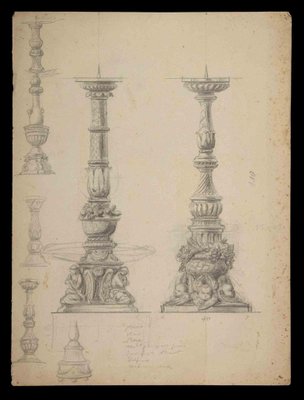 Study for Candelabra, Original Etching, Early 20th Century-ZCI-1163388