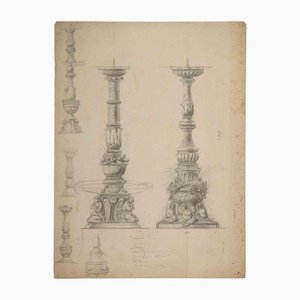 Study for Candelabra, Original Etching, Early 20th Century-ZCI-1163388