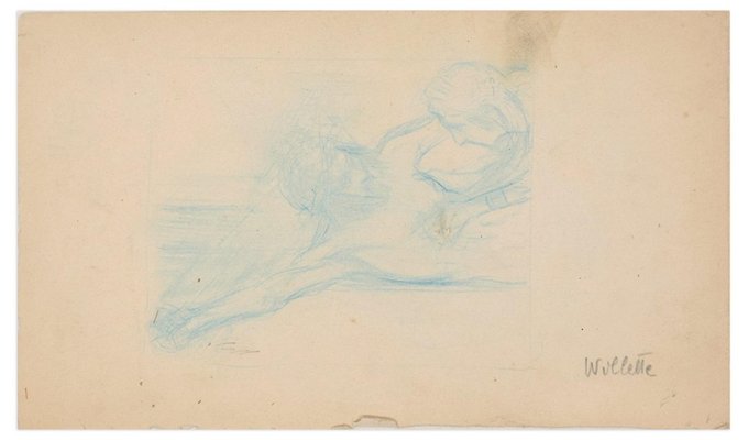 Study for Crucifix - Original Drawing by A. Willette - End of 19th Century End of 1th Century-ZCI-755614