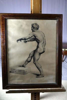 Study of a Man, Mid 19th Century, Charcoal on Paper-WSV-1283501