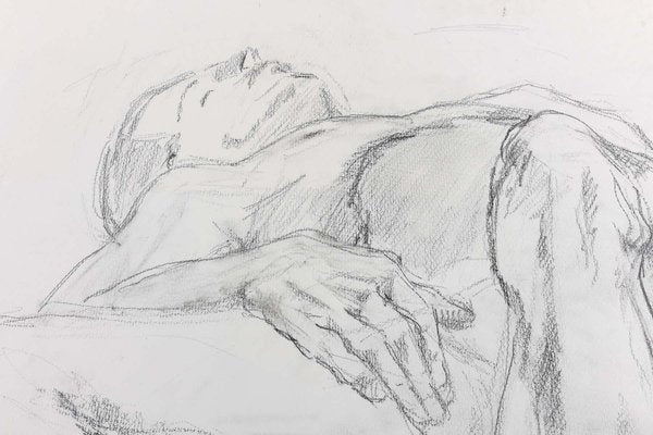 Study of a Nude Man, 20th Century, Pencil on Paper-WFS-1750756