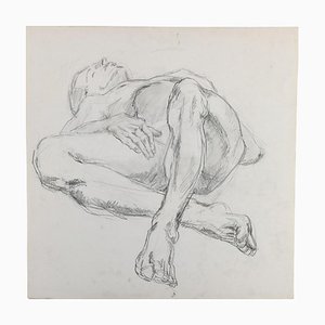 Study of a Nude Man, 20th Century, Pencil on Paper-WFS-1750756