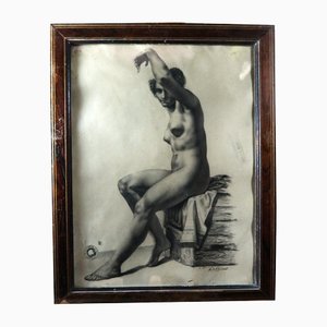 Study of a Woman, Mid 19th Century, Charcoal on Paper-WSV-1283500