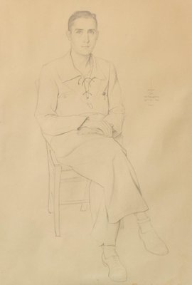 Study of a Young Man, 1938, Pencil on Paper-AOI-1106971