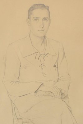 Study of a Young Man, 1938, Pencil on Paper-AOI-1106971