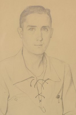 Study of a Young Man, 1938, Pencil on Paper-AOI-1106971