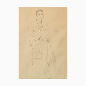 Study of a Young Man, 1938, Pencil on Paper-AOI-1106971