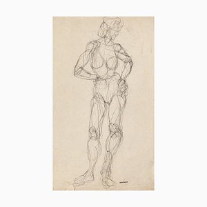 Study of Figure - Original Pen on Paper by Louis Durand - 20th Century 20th Century-ZCI-768596