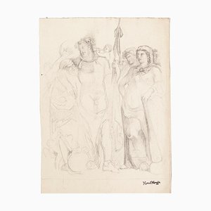 Study of Figures - Drawing on Paper by Marcel Mangin - Late 19th Century Late 19th Century-ZCI-768625