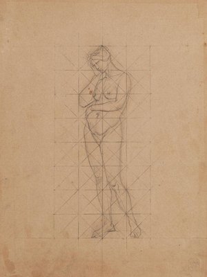 Study of Figures - Ink and Pencil Drawing by M. Dumas - Mid 19th Century 1850 ca.-ZCI-761892