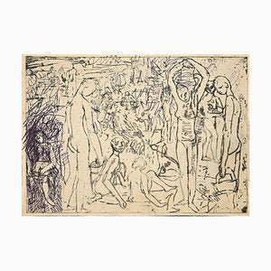 Study of Figures, Original Etching, Mid-20th Century-ZCI-889794