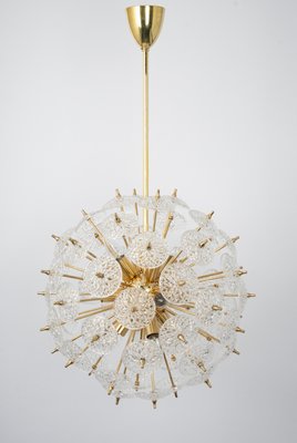 Stunning Floral Glass and Brass Sputnik Chandelier, Germany, 1960s-UGR-1371284