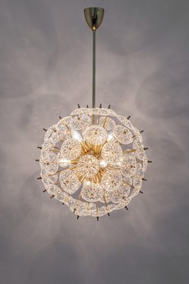 Stunning Floral Glass and Brass Sputnik Chandelier, Germany, 1960s-UGR-1371284