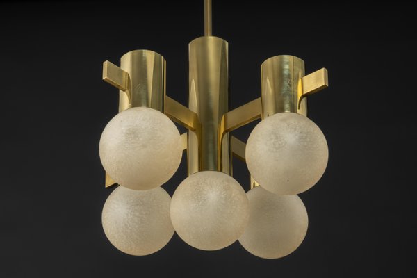 Stunning Sciolari Brass Chandelier, Italy, 1960s-UGR-1301194