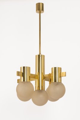 Stunning Sciolari Brass Chandelier, Italy, 1960s-UGR-1301194