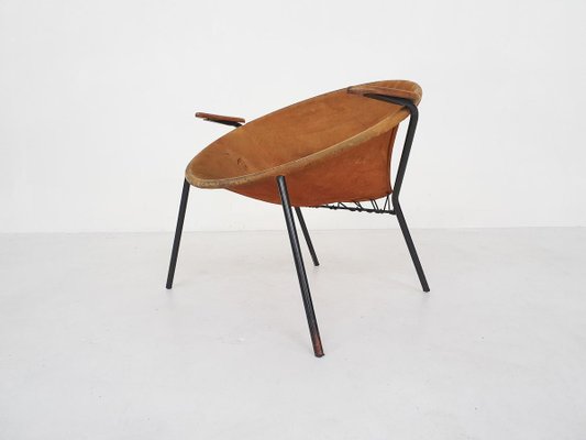 Suede Balloon Chair by Hans Olsen for Lea Design, Denmark, 1950s-ZO-830640