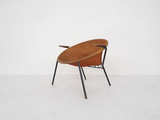 Suede Balloon Chair by Hans Olsen for Lea Design, Denmark, 1950s-ZO-830640