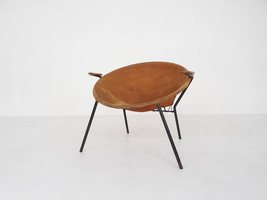 Suede Balloon Chair by Hans Olsen for Lea Design, Denmark, 1950s-ZO-830640