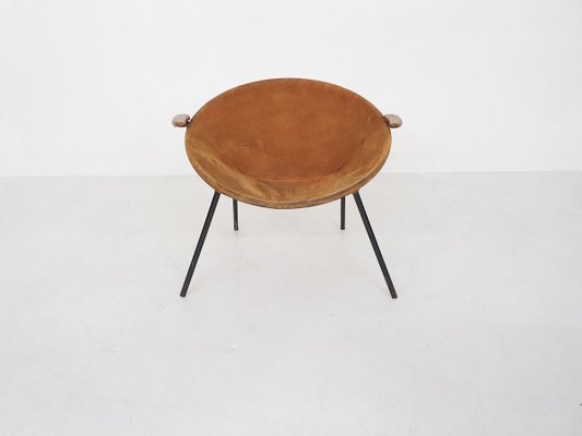 Suede Balloon Chair by Hans Olsen for Lea Design, Denmark, 1950s-ZO-830640