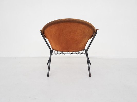 Suede Balloon Chair by Hans Olsen for Lea Design, Denmark, 1950s-ZO-830640