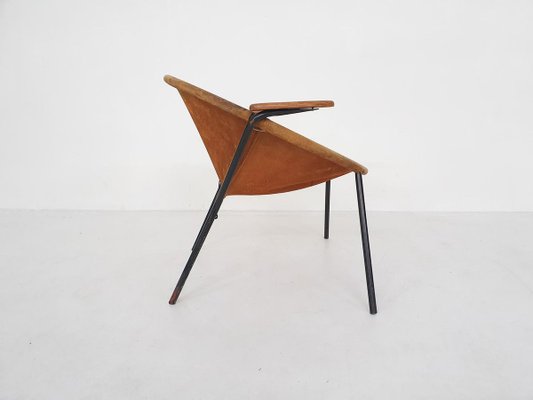 Suede Balloon Chair by Hans Olsen for Lea Design, Denmark, 1950s-ZO-830640