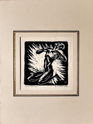 Suffering- Original Woodcut on Paper by Erikma Lawson Frimke - 1937 1937-ZCI-759664