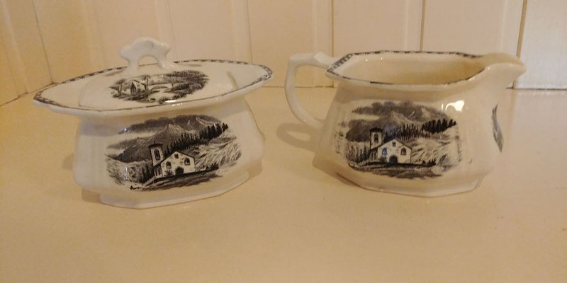 Sugar Bowl & Creamer from Societe Ceramique Maestricht, 1950s, Set of 2-VBM-805681