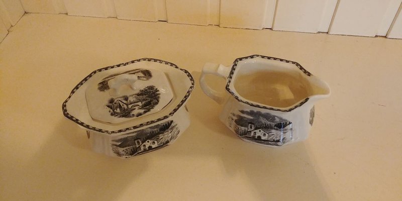 Sugar Bowl & Creamer from Societe Ceramique Maestricht, 1950s, Set of 2-VBM-805681