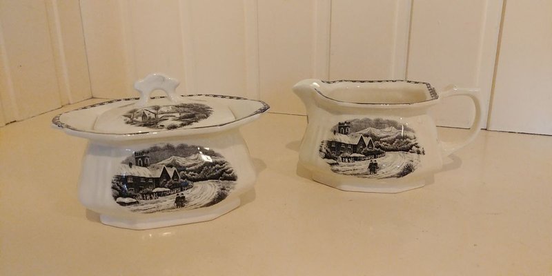 Sugar Bowl & Creamer from Societe Ceramique Maestricht, 1950s, Set of 2-VBM-805681