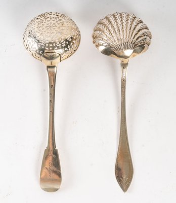 Sugar Sprinkling Spoons in Solid Silver, 19th Century, Set of 2-UQL-1015763