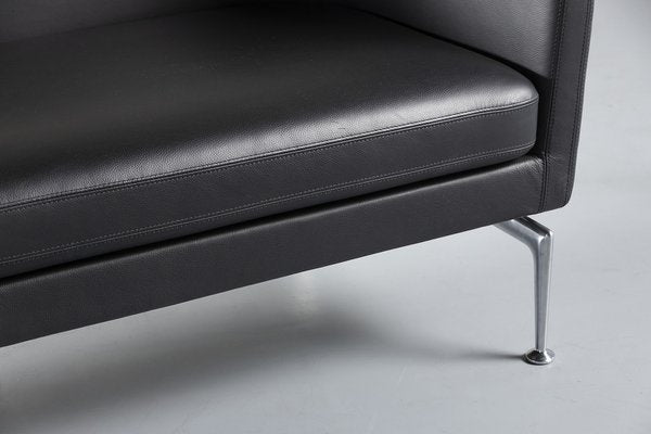 Suita Club Sofa in Black Leather by Charles and Ray Eames for Vitra-SPE-1802869