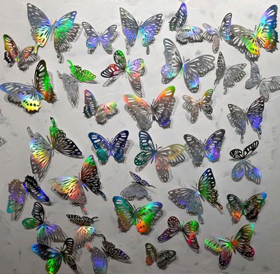 Sumit Mehndiratta, Holographic Butterflies, 2022, Acrylic on Panel-CHG-1241759