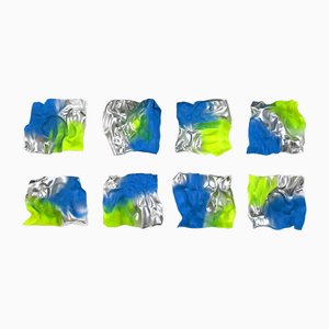 Sumit Mehndiratta, Metallic Waves 4, 2023, Spray Paint on Upcycled Plastic, Set of 8-CHG-2036887