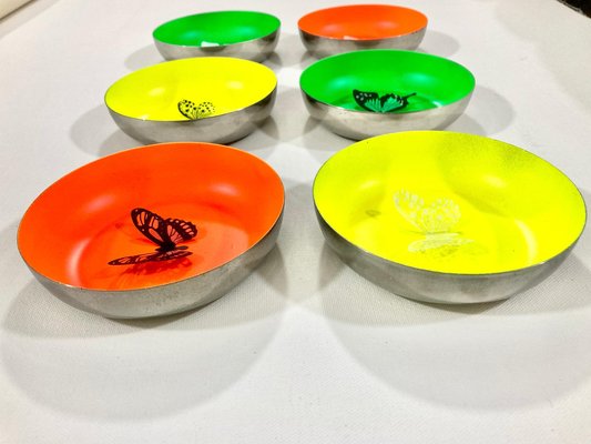 Sumit Mehndiratta, Neon Butterflies, 2022, Stainless Steel Discs, Set of 6-CHG-1332990