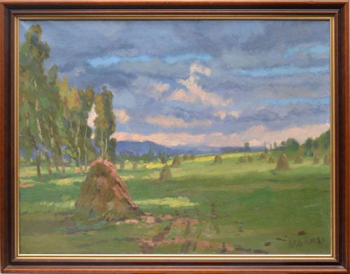 Summer Landscape (Koknese Valley), Oil on Canvas, 20th Century