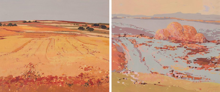 Summer Landscapes Gouache on paper, Set of 2-AOI-1311603