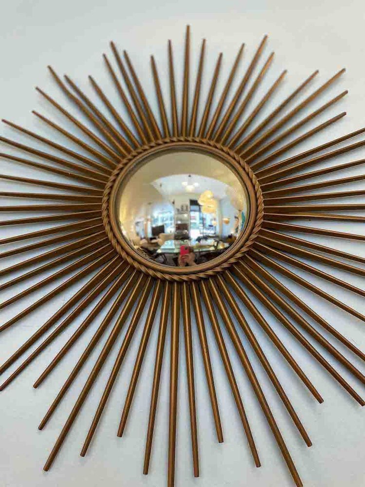 Sun Metal Convex Mirror, 1970s