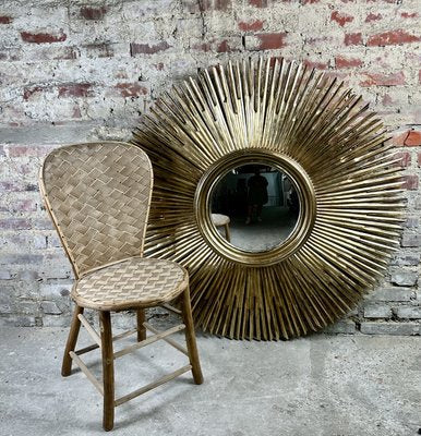 Sun Mirror in Carved Gilded Wood, 1990s-RWZ-2028170