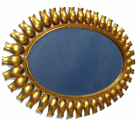 Sun Mirror with Tulip-Shaped Frame Decoration-ZVO-1028580