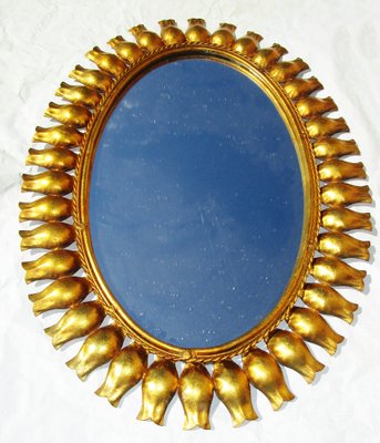 Sun Mirror with Tulip-Shaped Frame Decoration-ZVO-1028580