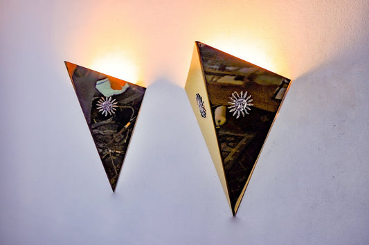 Sun Wall Lights in Brass and Silver by Italo Valenti, 1970, Set of 2