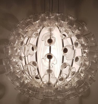 Sunball Ceiling Lamp with Glass Flowers from Murano Due, 1990s-QDP-647215