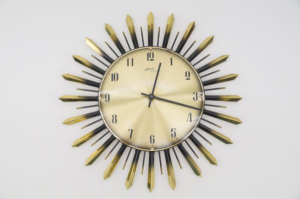 Sunburst Wall Clock from Atlanta Electric, Germany, 1960s-KQB-1063942