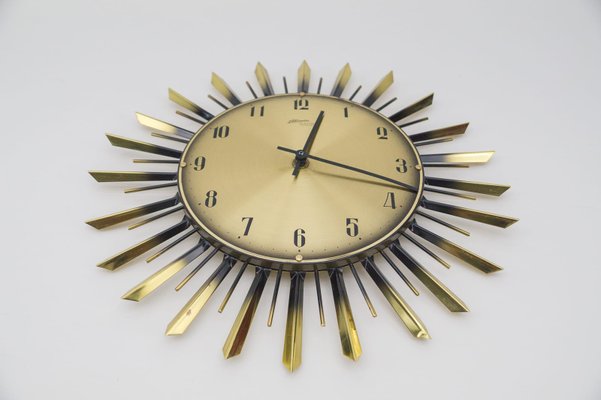 Sunburst Wall Clock from Atlanta Electric, Germany, 1960s-KQB-1063942